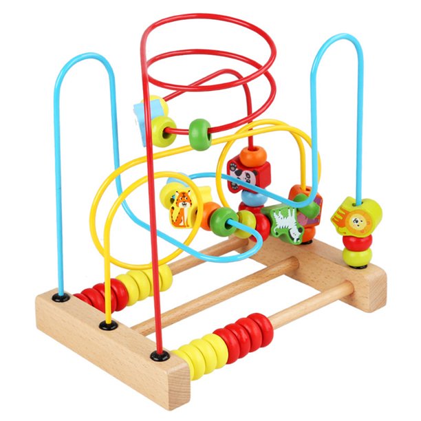Seenda Bead Maze Toy for Toddlers Baby Activity Cube Animals Roller
