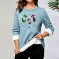 thumbnail image 1 of MHFRRA Hauts à Manches Longues pour Femmes Décontracté de Noël Col Rond avec Poche Épais Thermique TG, 1 of 4