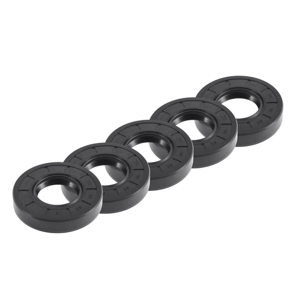 Sello de Aceite Universal TC Doble Labio con Resorte de Acero 30x62x12mm Alta Presión Caucho NBR Negro 5pcs