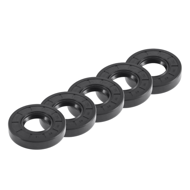 Sello de Aceite Universal TC Doble Labio con Resorte de Acero 30x62x12mm Alta Presión Caucho NBR Negro 5pcs