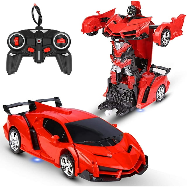 Voiture Télécommandée Transformateur RC Voiture Robot Rotation 360 ° Freinage Rechargeable Voiture Jouet pour Enfants une Clé Déformation Voiture de Sport Modèle de Voiture Jouet Cadeau