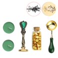 thumbnail image 1 of Fire Lacquer Seal Wax Seal Stamp Kit, Sealing Brass Stamper Gift Box Set For Wedding Invitation Letter Packaging, 1 of 5