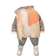 thumbnail image 5 of Traveling Hiking Camping Boys Sports Jacket Trousers Set Jogging Children Long Sleeve Turtleneck Zipper Coat Pants Kit Orange 130cm, 5 of 10