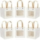 thumbnail image 1 of 12 bolsas de papel blanco para manualidades, de 5,9 x 5,9 pulgadas, con asas, para regalos de fiesta, con ventana cuadrada transparente., 1 of 7