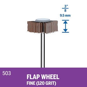 Dremel 503 3/8" 120‑Grit Fine Sanding Flapwheel, Rotary Tool Accessory for Wood