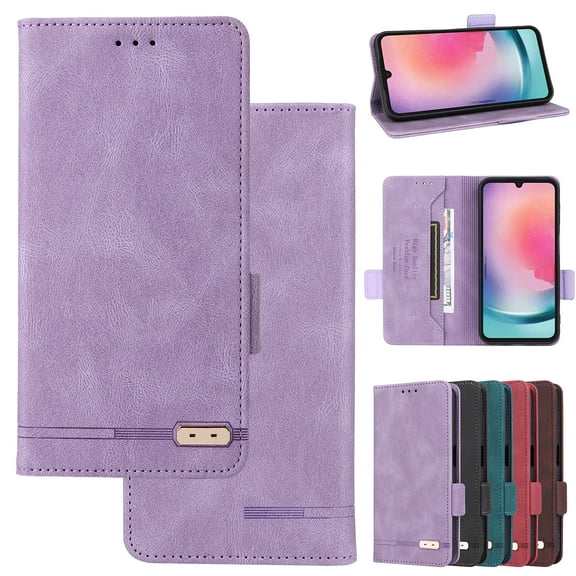 For iPhone 14 Wallet Case with Credit Card Holder/Cash Slot, Vintage PU Leather RFID Blocking Folio Book Flip Kickstand Magnetic Clasp Protective Phone Cover for Women Men,Purple