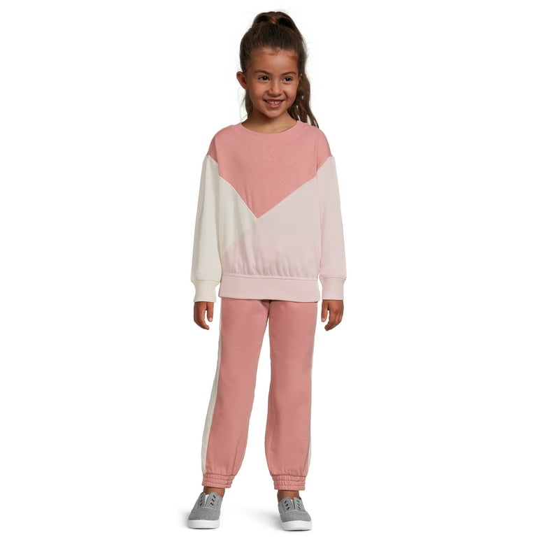 Wonder Nation Girls Fleece Pullover Top and Joggers Set 2 Piece Sizes 4 18 Plus Walmart
