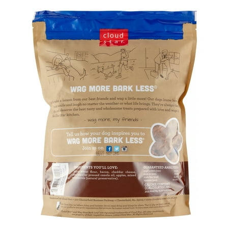 Cloud Star Wag More Bark Less Oven Baked Biscuits Bacon, Cheese & Apples Dry Dog Treat, 3