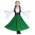 thumbnail image 2 of Fesfesfes Farm Clothing for Girls Size 4-14 Years Beer Festival Long Sleeve Dress Patchwork Color Long Dress Comfortable Bow Tied Clothes, 2 of 8