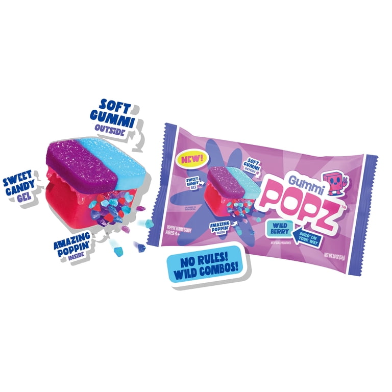 Gummi Popz! Sweet Wild Berry with Popping Candy, 1.8 oz. Package