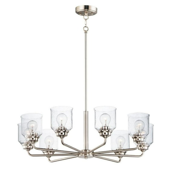 -Eight Light Chandelier-32 inches Wide By 8.5 inches High-Satin Nickel Finish Bailey Street Home 93-Bel-3360670