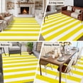 thumbnail image 6 of Yellow Striped Large Area Rugs for Bedroom Living Room, Soft Non Slip Carpet Bedside Rug, Modern Farmhouse Yellow White Stripes Rectangular Floor Cover Kitchen Accent Rug 8'x10' for Office, 6 of 9