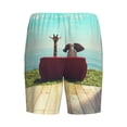 thumbnail image 4 of Picia Elehpant And A Giraffe Looking At The Sea Pajama Shorts for Men, Men's Pajama Bottoms, Sleepwear,Short Pajama Pants-4X-Large, 4 of 9