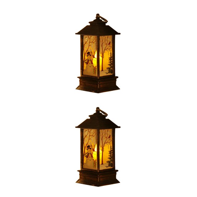 Matsuzay Navidad Retro Castillo luces candelabro árbol de Navidad ciervo viejo muñeco de nieve linterna noche luz escritorio DIY adornos Type3 NO3 Matsuzay CBP103531