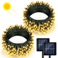 thumbnail image 1 of Luces solares navideñas con forma de bokeh, 24 m, 240 LED, 8 modos, resistentes al agua, 1 of 6