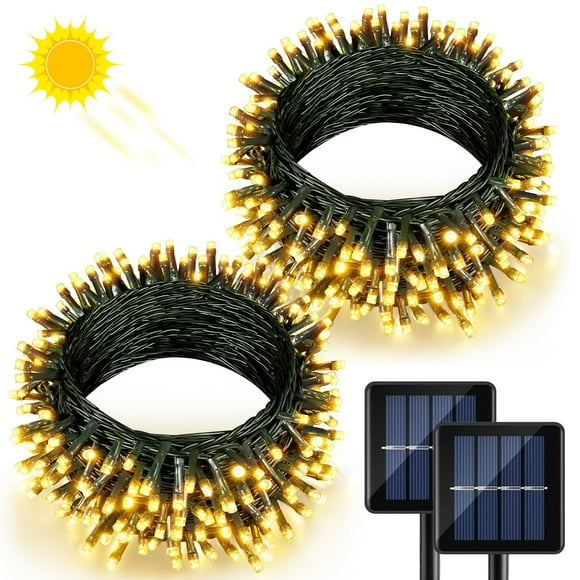 Luces solares navideñas con forma de bokeh, 24 m, 240 LED, 8 modos, resistentes al agua