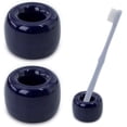 thumbnail image 1 of Set Of 2 Ceramic Toothbrush Holders For Bathroom Midnight Blue, 1 of 5