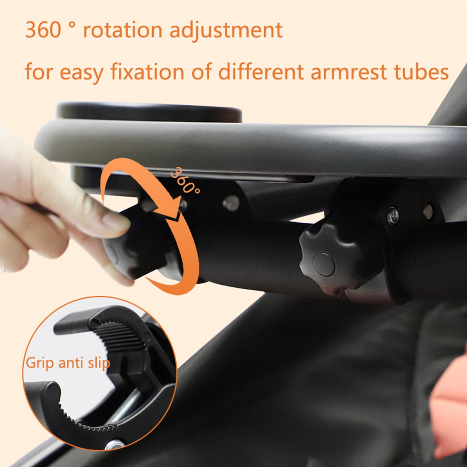 Portable Tray for Babies Dinner Fit Most Types of Strollers 360 Degrees Rotation- Baby Family