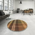 thumbnail image 4 of Ahgly Tapis d'Intérieur Lavable en Machine Carré Transitionnel Brun Cannelle, 5 Pieds Carré, 4 of 7
