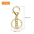 thumbnail image 2 of Uxcell Lobster Claw Clasp Hook Keychain with Flat Split Keychain Ring and Chain, Gold, 12 Pcs, 2 of 6