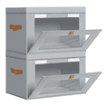 thumbnail image 3 of 2 Pack Light Gray Closet Storage Bins with Lids Front Opening Storage Bin Collapsible Fabric Organizer with Clear Window Dual Handles Closet Clothes Blanket Book Storage Box for Home DIMJ, 3 of 12