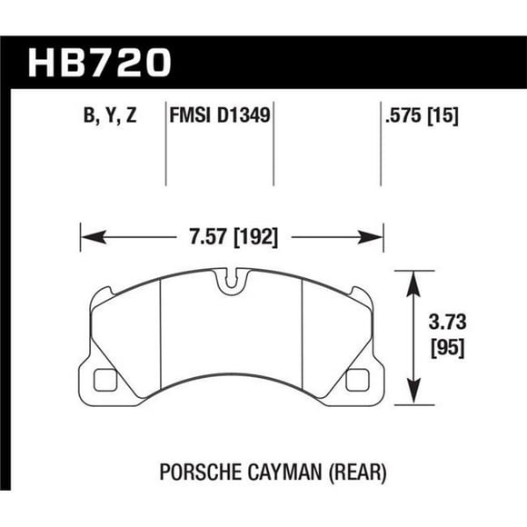 Plaquettes de Frein Hawk Performance HB720B.575 Ch 5.0 pour avant Porsche Cayenne 15-17