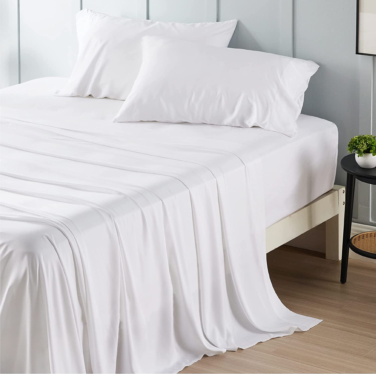 Bedsure Queen Cooling Sheets Set, Rayon Made from Bamboo, Hotel Luxury