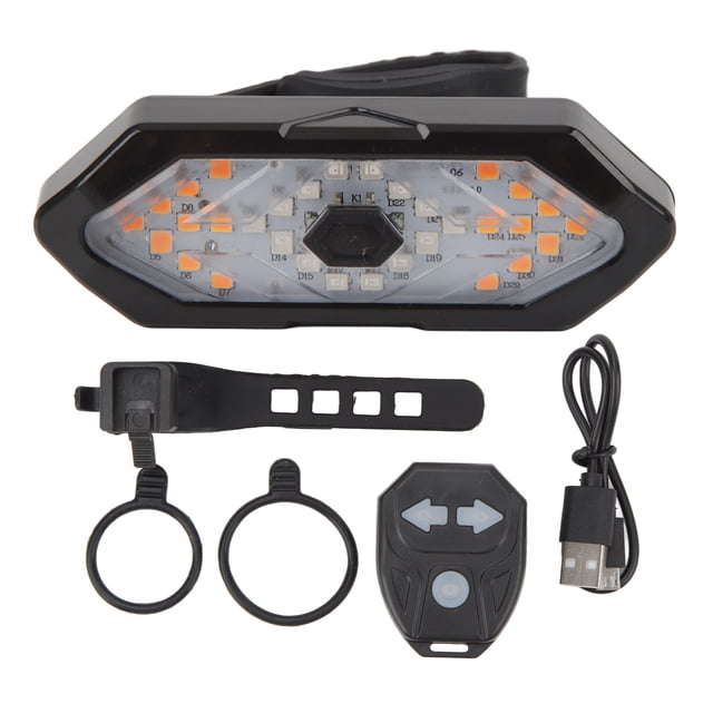 Intermitentes y luces traseras para bicicleta, recargables por USB, resistentes al agua, con mando a distancia inalámbrico, para bicicletas de montaña y de carretera Jadeshay A