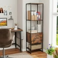 thumbnail image 4 of Costway 5-Tier Bookshelf with 4 Open Shelves Storage Drawer Modern Book Storage Organizer Brown, 4 of 9