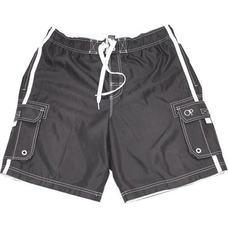 Op Men's Solid Cargo Elastic Waist Swim Short