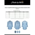 thumbnail image 2 of Made by Olivia Women's Classic Long/Roll Up Sleeve Button Down Denim Chambray Shirt, 2 of 7
