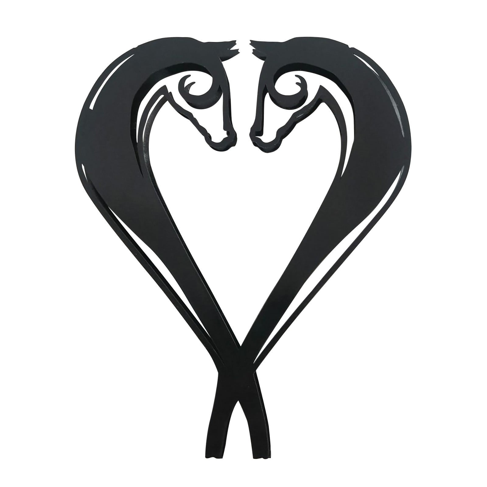 KissHorse Sculpture Modern Statue Rustic Metal Art Men Gift Horse