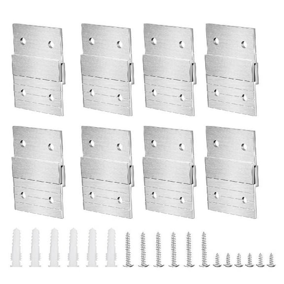 JZROCKER 8 Pair Aluminum French Cleat Hangers Heavy Duty Brackets Simple Installation for Hanging Glass Shelves & Art Frames