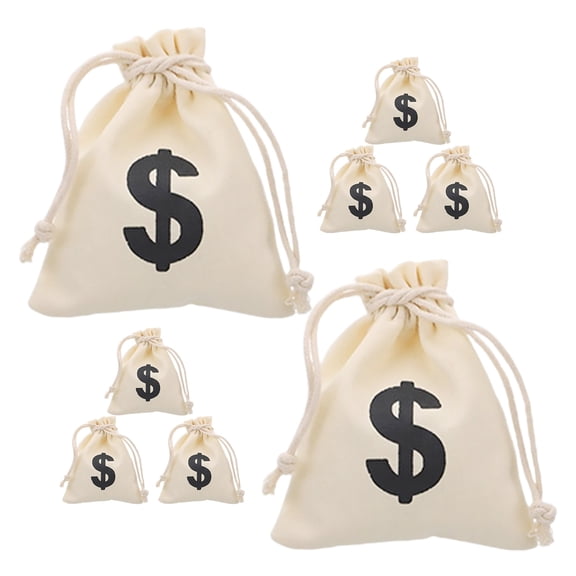 Homoyoyo Beige Canvas Drawstring Bags for Jewelry Storage, Money Pouches, Party Favors, Small Items, Gift Packaging, and Organizers