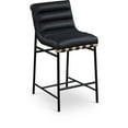 thumbnail image 1 of Meridian Furniture Burke Black Vegan Leather Counter Stool, 1 of 6