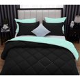 thumbnail image 6 of DNG Creations 5 Piece Reversible Diamond Pattern Comforter Solid - 100% Egyptian Cotton, 800 TC ( Oversized Queen - Size ) All-Season 550 GSM ( Aqua-Blue/Black Colour ), 6 of 7