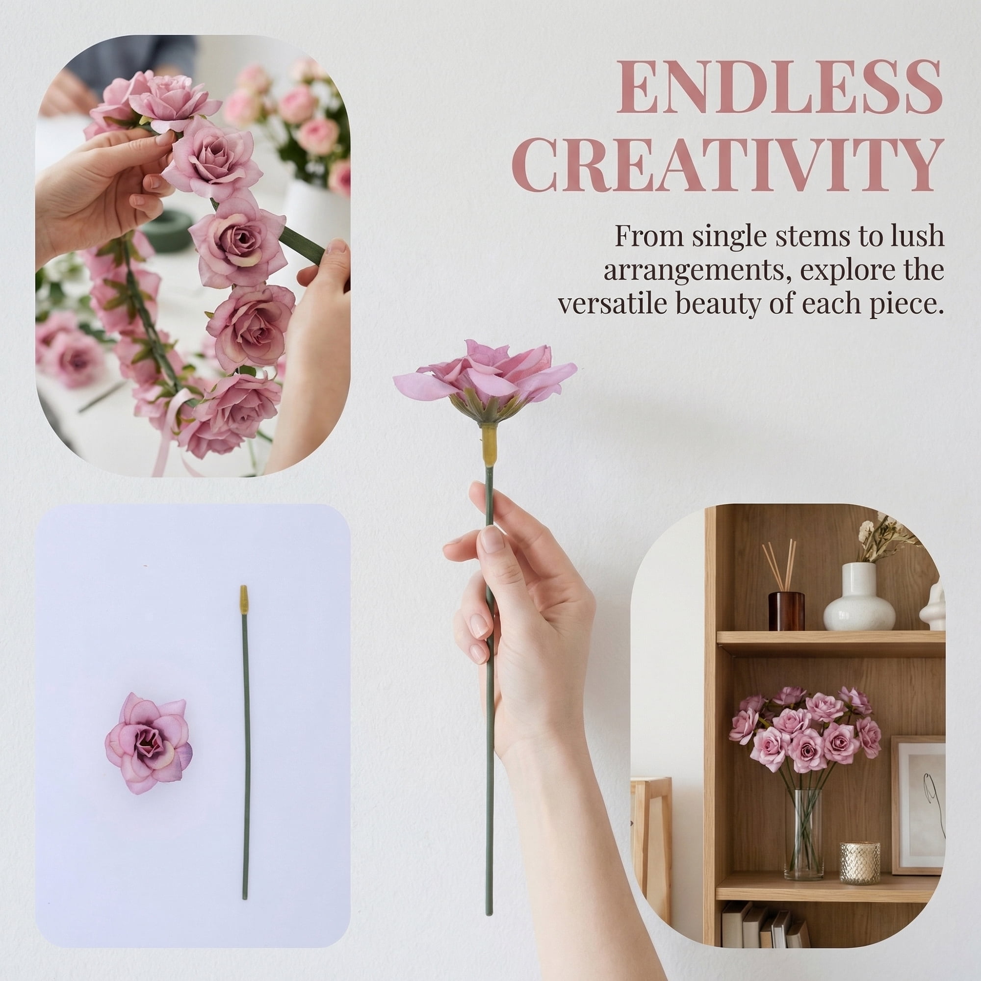 Unique Bargains Artificial Roses Bouquet Silk Rose with Detachable Flower Dark Coffee