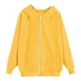 thumbnail image 5 of Resicozy Womens Light Weight Zip Up Hoodies Long Sleeve Oversized Sweatshirts Y2K Jacket with Pockets 2025 Fall Fashion Clothes Yellow 3XL, 5 of 5
