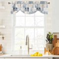 thumbnail image 4 of Tie Up Valances for Windows, Abstract Floral Check Adjustable Valance Curtains Window Treatment for Living Room/Bedroom, Vintage Checkered Flowers Rod Pocket Kitchen Curtains & Drapes 54x18 Inch, 4 of 9
