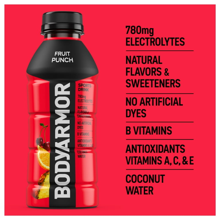 BODYARMOR Fruit Punch Sports Drink, 16 fl oz, 12 Pack photo 2