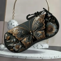 butterfly  Design Neoprene Eyeglasses Case with Zipper - Ultra-Light Travel Glasses Pouch, Fits All Sunglasses, Eyeglasses & Accessories