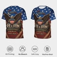 thumbnail image 6 of Omeoer Patriotic Freedom Graphic T-Shirt for Men Women, Eagle Shield Memorial Design 3D Printed Short Sleeve Crewneck Casual Shirt, 6 of 6