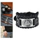 thumbnail image 5 of Triangle para hombre, Vintage de cuero PU a la moda para hombre, Medieval Tribal, Punk de cuerda , Cuero Plata Sunnimix pulsera de tótem vikingo, 5 of 8