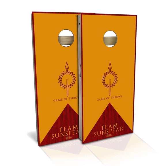 Skip's Garage | Team Sunspear Cornhole Board Set | Includes Boards & Bags | Choose Your Size & Accessories