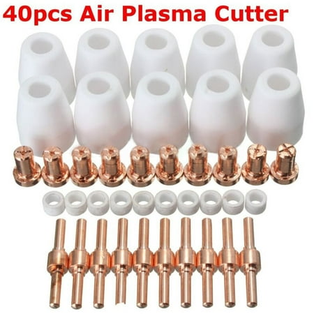 

40 Pcs Air Plasma Cutter Consumables Extend Tips for PT-31 LG-40 Torch CUT-40 50