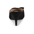 thumbnail image 2 of BLISSFUL STEP Women's Pointed Toe Mid Slides Heel Mules Black 9.5, 2 of 6