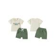 thumbnail image 2 of Baby Toddler Boys Shorts Clothing Set, 6 12 18 24 Months 2T 3T Short Sleeve Letters Car Print T-shirt with Elastic Waist Shorts Summer Outfit, 2 of 9