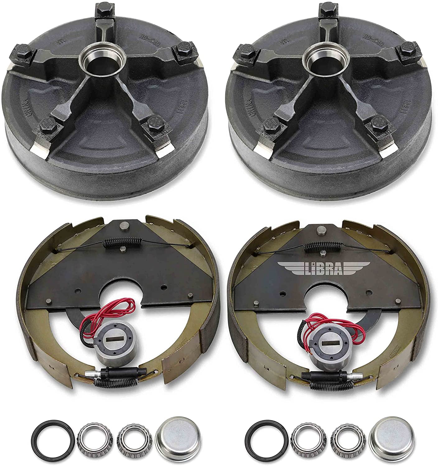 Libra MH8222 Mobile Home Hub Drum Kits w/ 12"x2" MH Brakes 2.65" bore