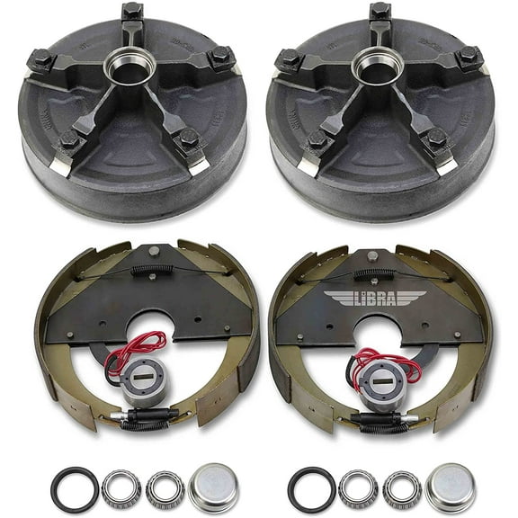 LIBRA: Mobile Home Trailer Brake Shoes, Pads & Drums Non Ceramic, 2 Seals, 2 Dust Caps, 2 Count