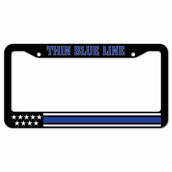 12 x 6 in. Thin Blue Line Plastic License Plate Frame & Tag Holder